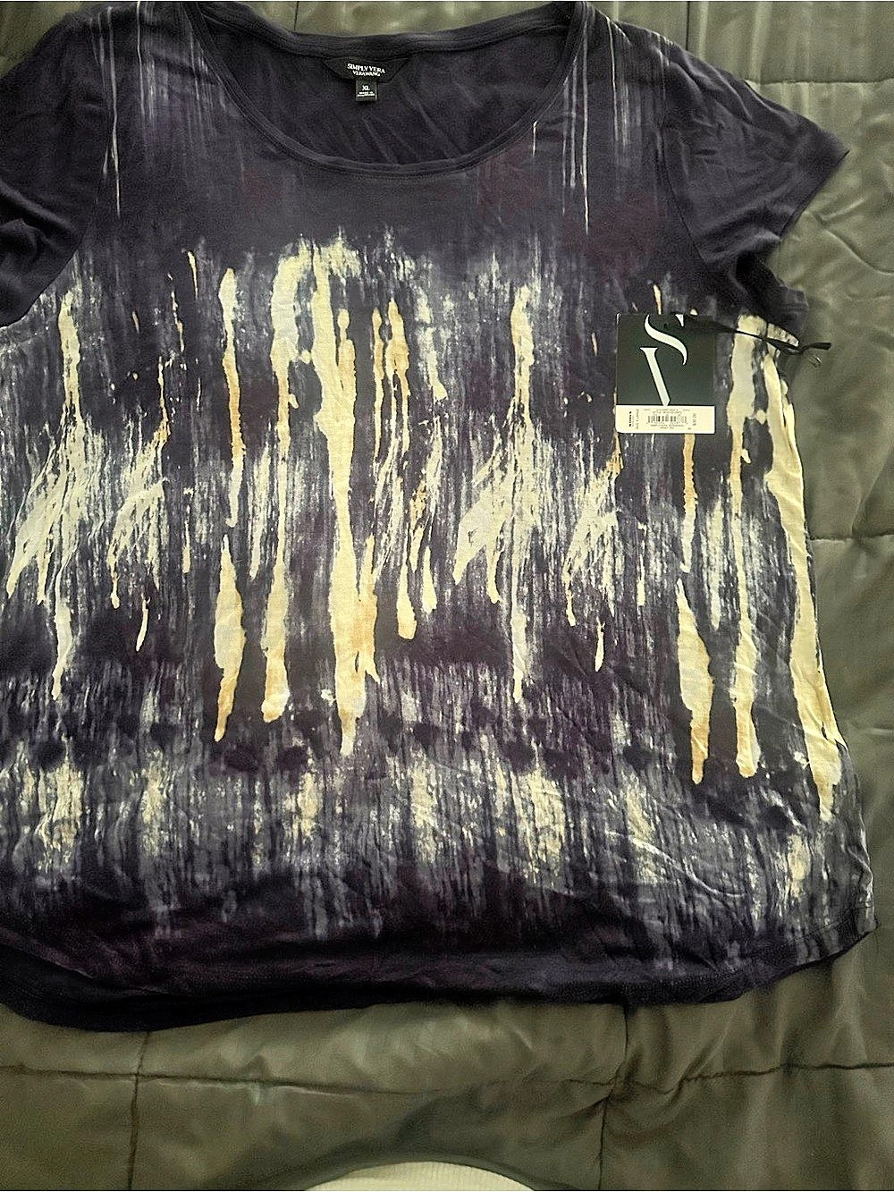 Simply Vera Wang Abstract Graphic Short Sleeve Tee